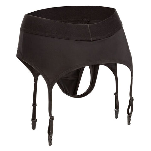 CALEXOTICS - BOUNDLESS HARNESS THONG WITH GARTER BELT L/XL