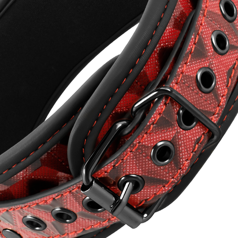 BEGME - RED EDITION VEGAN LEATHER NECKLACE WITH NEOPRENE LINING