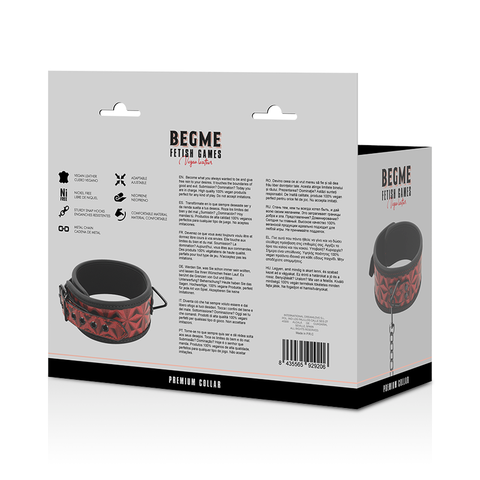 BEGME - RED EDITION VEGAN LEATHER NECKLACE WITH NEOPRENE LINING