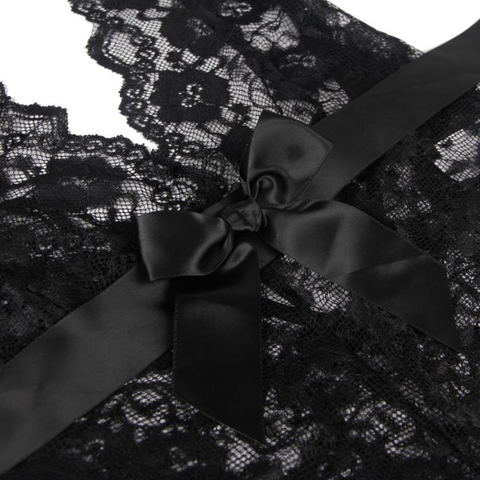 QUEEN LINGERIE - L/XL LOW-PRINT LACE TEDDY