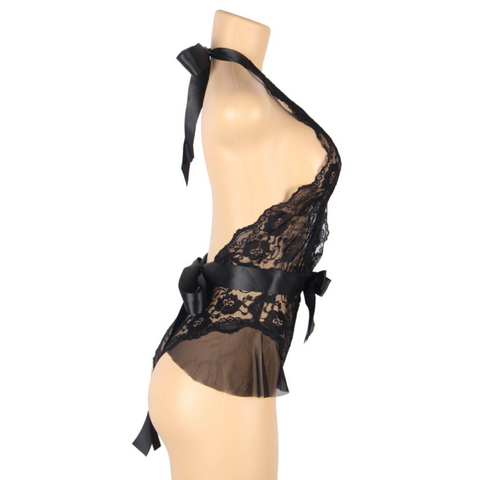 QUEEN LINGERIE - L/XL LOW-PRINT LACE TEDDY