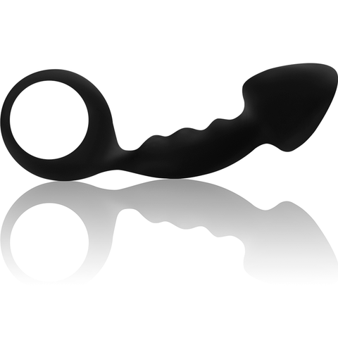 OHMAMA - Ribbed Anal Plug with Ring