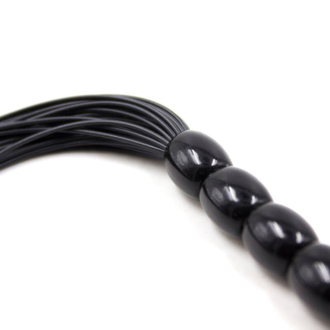 OHMAMA FETISH - WHIP WITH RIBBED SILICONE HANDLE 26 CM