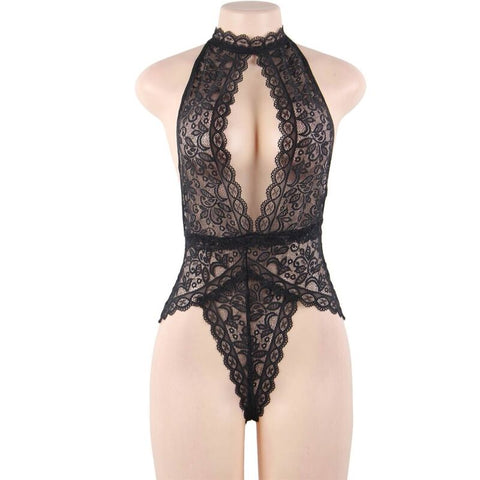 SUBBLIME - LACE TEDDY DEEP NECKLINE S/M
