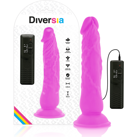 DIVERSIA - LILAC FLEXIBLE VIBRATING DILDO 21 CM -OR- 4.9 CM