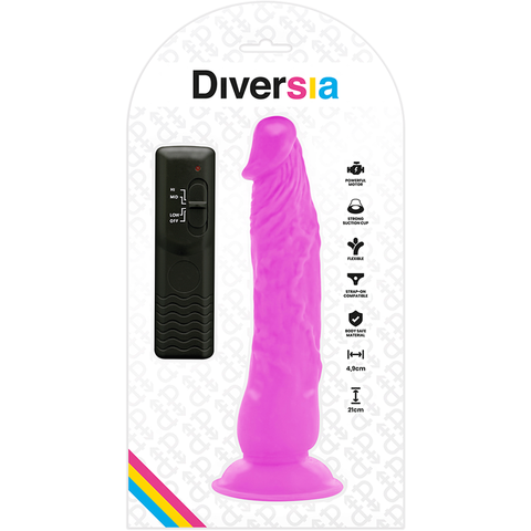 DIVERSIA - LILAC FLEXIBLE VIBRATING DILDO 21 CM -OR- 4.9 CM