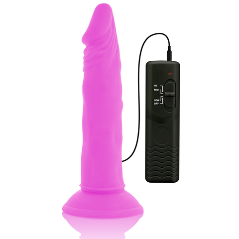 DIVERSIA - LILAC FLEXIBLE VIBRATING DILDO 23 CM -OR- 4.3 CM