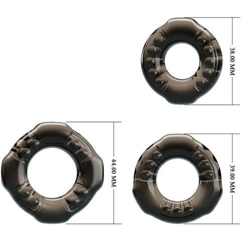 DANCE - COCK RINGS YVONNE SET OF 3 PENIS RINGS