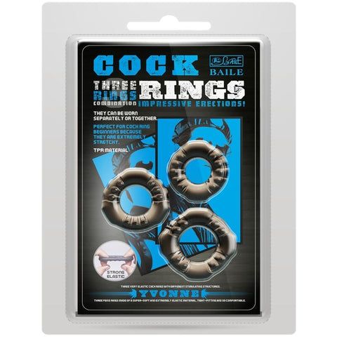 DANCE - COCK RINGS YVONNE SET OF 3 PENIS RINGS
