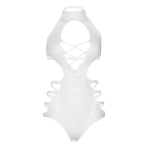 LEG AVENUE - LACE BODYSUIT ONE SIZE - WHITE