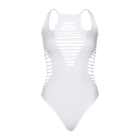 LEG AVENUE - BLACK RACERBACK THONG BODY