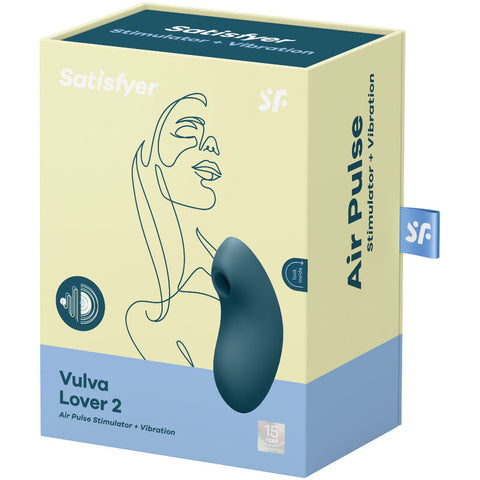 SATISFYER - VULVA LOVER 2 ESTIMULADOR Y VIBRADOR AZUL