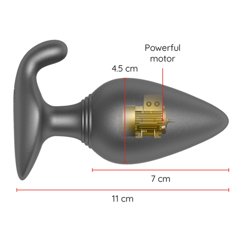 Plug Anal Vibrador Negro con APP Gratuita - Divino Secreto