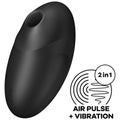 SATISFYER - VULVA LOVER 3 ESTIMULADOR SUCCIONADOR DE CLÍTORIS Y VIBRADOR NEGRO