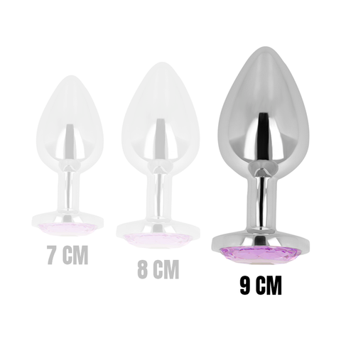 OHMAMA - ANAL PLUG WITH VIOLET GLASS 9 CM