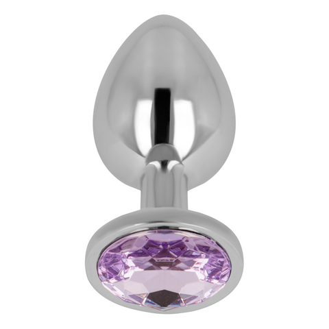 OHMAMA - ANAL PLUG WITH VIOLET GLASS 9 CM