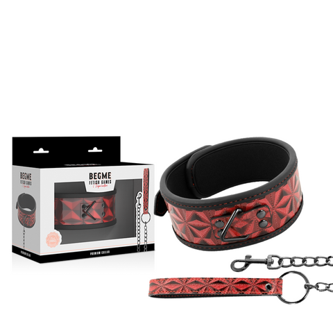 BEGME - RED EDITION VEGAN LEATHER NECKLACE WITH NEOPRENE LINING