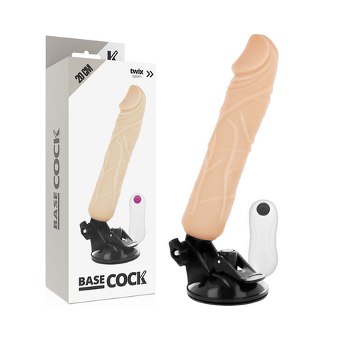 BASECOCK - VIBRADOR REALISTICO CONTROL REMOTO NATURAL 20 CM -O- 4 CM