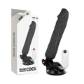 BASECOCK - Vibrador con ventosa y control remoto grande XXL 20 cm color negro 