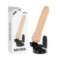 BASECOCK - VIBRADOR CON VENTOSA REALISTA CONTROL REMOTO NATURAL 19.5 CM -O- 4 CM