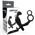 ADDICTED TOYS - PLUG ANAL CON ANILLA DOBLE PENE Y TESTICULOS NEGRO
