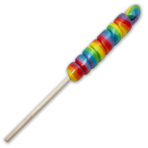PRIDE - SMALL CONE LOLLIPOP WITH THE LGBT FLAG FOR CHULO, CHULO MY PIRULO /es/pt/en/fr/it/