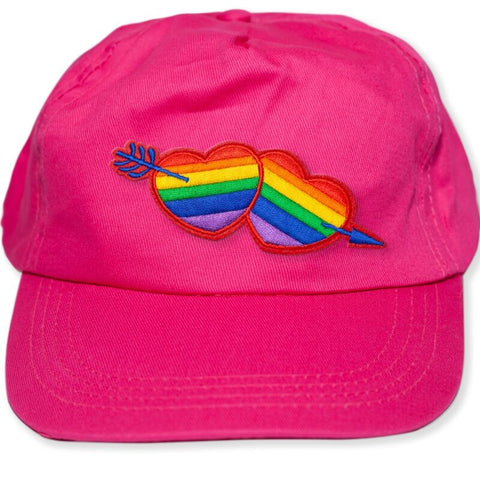 PRIDE - FUCHSIA CAP WITH LGBT HEART