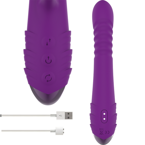 INTENSE - IGGY MULTIFUNCTIONAL RECHARGEABLE UP &amp; DOWN VIBRATOR WITH CLITORIS STIMULATOR PURPLE
