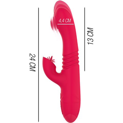 INTENSE - DUA MULTIFUNCTIONAL RECHARGEABLE UP &amp; DOWN VIBRATOR WITH RED TONGUE