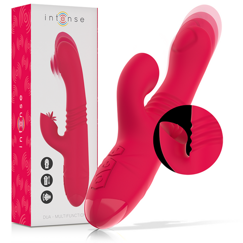 INTENSE - DUA MULTIFUNCTIONAL RECHARGEABLE UP &amp; DOWN VIBRATOR WITH RED TONGUE