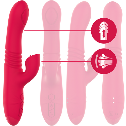 INTENSE - DUA MULTIFUNCTIONAL RECHARGEABLE UP &amp; DOWN VIBRATOR WITH RED TONGUE