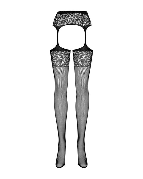 OBSESSIVE - S500 BLACK GARTER STOCKINGS S/M/L