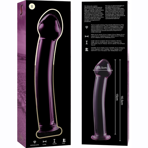 NEBULA SERIES BY IBIZA - MODELO 11 DILDO CRISTAL BOROSILICATO TRANSPARENTE 16 CM -O- 3 CM