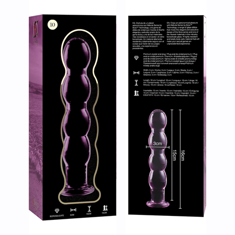 NEBULA SERIES BY IBIZA - MODELO 10 DILDO CRISTAL BOROSILICATO TRANSPARENTE 16.5 CM -O- 3.5 CM