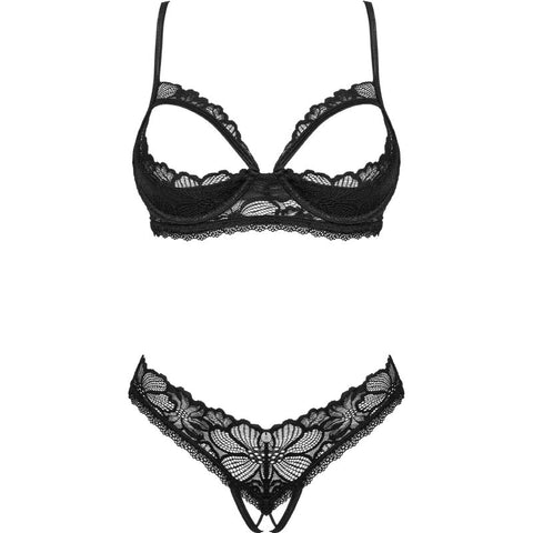 OBSESSIVE - SERAFIA TWO-PIECE CUPLESS SET XL/XXL