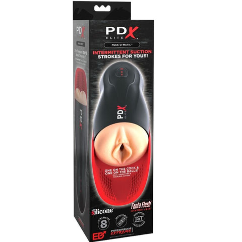 PDX ELITE - STROKER FUCK-O-MATIC DOUBLE VIBRATION VAGINA MASTURBATOR PENIS &amp; TESTICLES