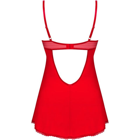 OBSESSIVE - INGRIDIA CHEMISE &amp; TANGA RED XS/S