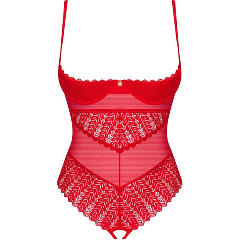 OBSESSIVE - INGRIDIA CROTCHLESS TEDDY RED XS/S