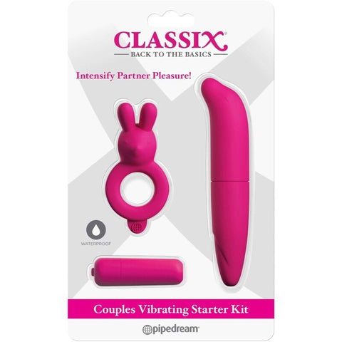 CLASSIX - PINK COUPLES KIT WITH RING, BULLET AND STIMULATOR
