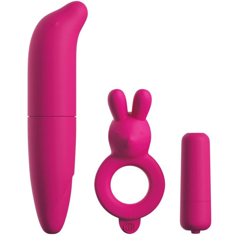 CLASSIX - PINK COUPLES KIT WITH RING, BULLET AND STIMULATOR