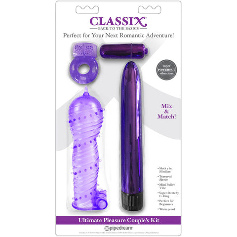 CLASSIX - PURPLE COUPLES KIT WITH RING, CASE AND BULLETS