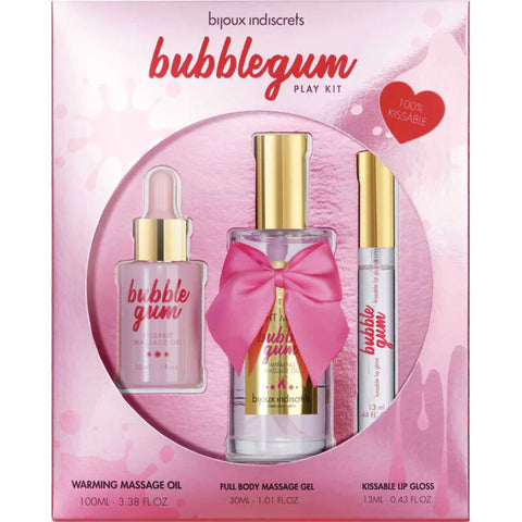 BIJOUX - INDISCRETS BUBBLEGUM PLAY KIT CON ACEITE GEL & BRILLO DE LABIOS