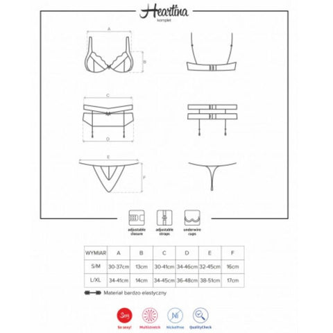 OBSESSIVE - HEARTINE THREE-PIECE SET S/M