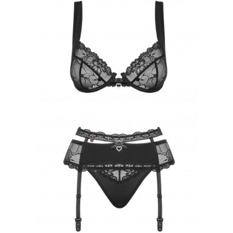 OBSESSIVE - HEARTINE THREE-PIECE SET S/M