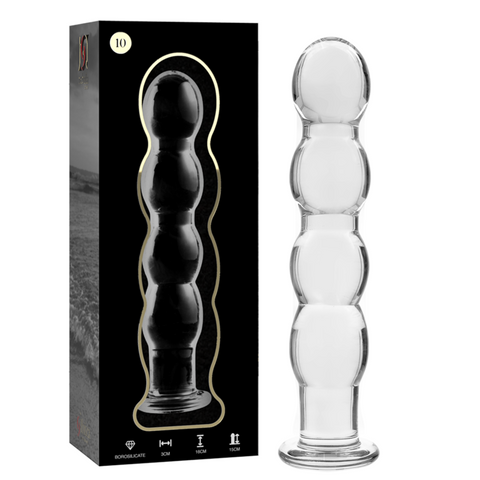 NEBULA SERIES BY IBIZA - MODELO 10 DILDO CRISTAL BOROSILICATO TRANSPARENTE 16.5 CM -O- 3.5 CM