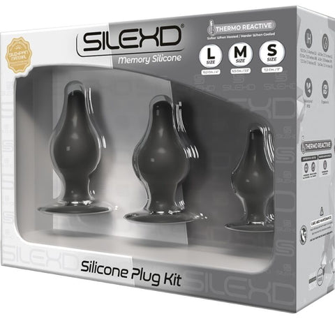 SILEXD - PREMIUM SILICONE ANAL PLUG KIT THERMOREACTIVE SILEXPAN SIZE S / M / L