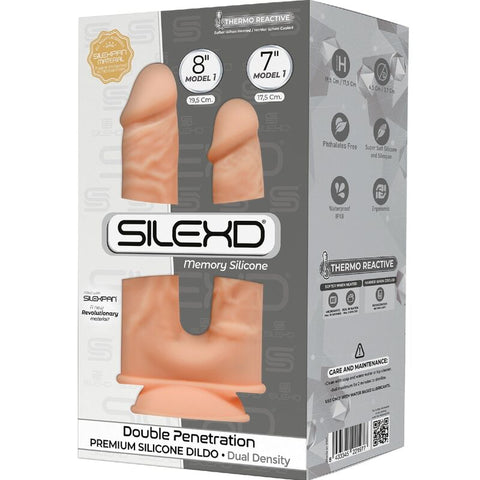 SILEXD - MODELO 1 PENE REALISTICO DOBLE PENETRACION SILICONA PREMIUM SILEXPAN 17.5 / 19.5 CM