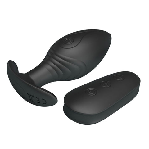 PRETTY LOVE - REGINA BLACK RECHARGEABLE VIBRATING ANAL PLUG