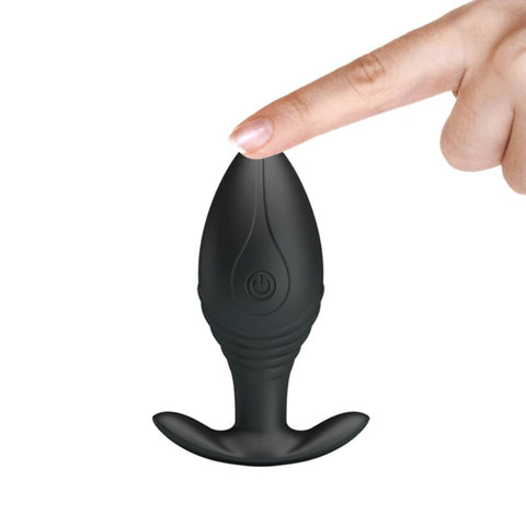 PRETTY LOVE - REGINA BLACK RECHARGEABLE VIBRATING ANAL PLUG