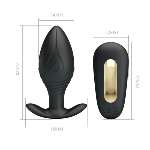 PRETTY LOVE - REGINA BLACK RECHARGEABLE VIBRATING ANAL PLUG
